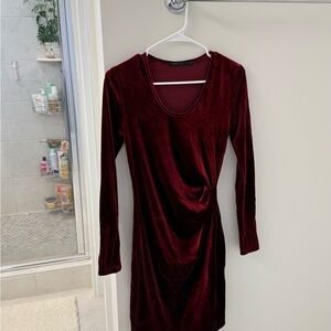 Velvet knee length dress